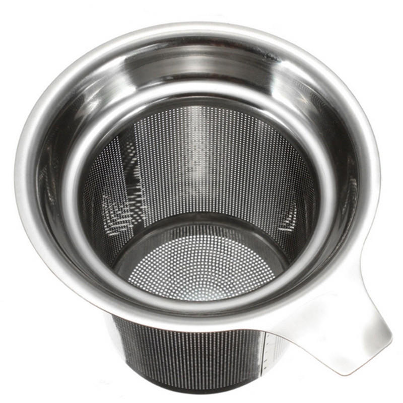 Stainless Steel Tea Filter Basket Mesh Cup Reusable Strainer Herbal Locking Tea Filter