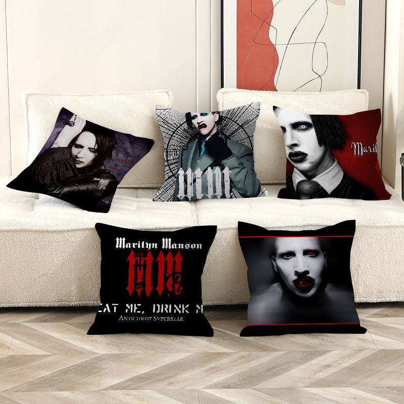Classic Rock Band MMarilyn MManson Pillow Gift Home Office Decoration Bedroom Sofa Car Cushion Cover Case 45x45