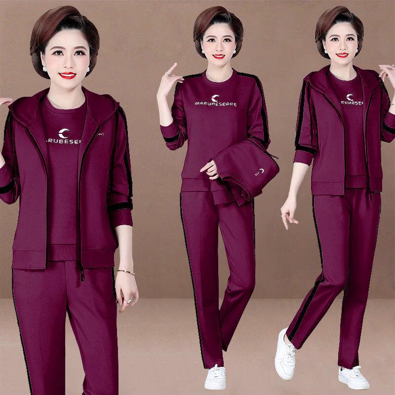 Женский повседневный спортивный костюм больших размеров, осенне-зимний свитер, пуловер + спортивные брюки, костюм-тройка