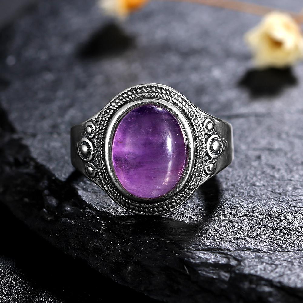 CopperRings Кольца с натуральным аметистом для женщин Свадебные кольца Подарок на годовщину Изящные ювелирные изделия
