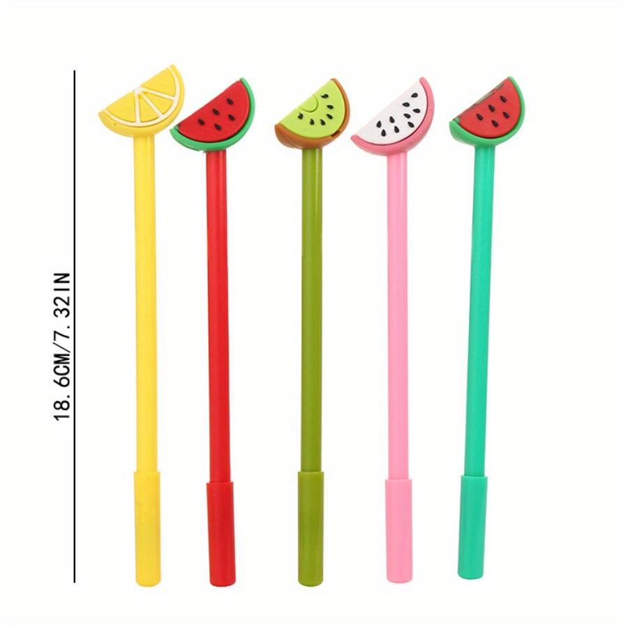 School Season 10pcs 0.5mm Cute Fruit Shape Gel Pen Creative Pen Cartoon Small Fresh Learning Stationery Water-based Signature Pen