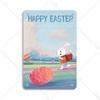 Mfoever Easter Vintage Tin Sign Poster Easter Bunny Promotions Wall Easter Egg Decoration Reminding Metal Painting Decor X CM