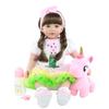 BZDOLL 60 CM Soft Silicone Reborn Toddler Doll Toy For Girl Long Hair Princess Baby with Cloth Body Alive Bebe Dress Up Birthday Gift