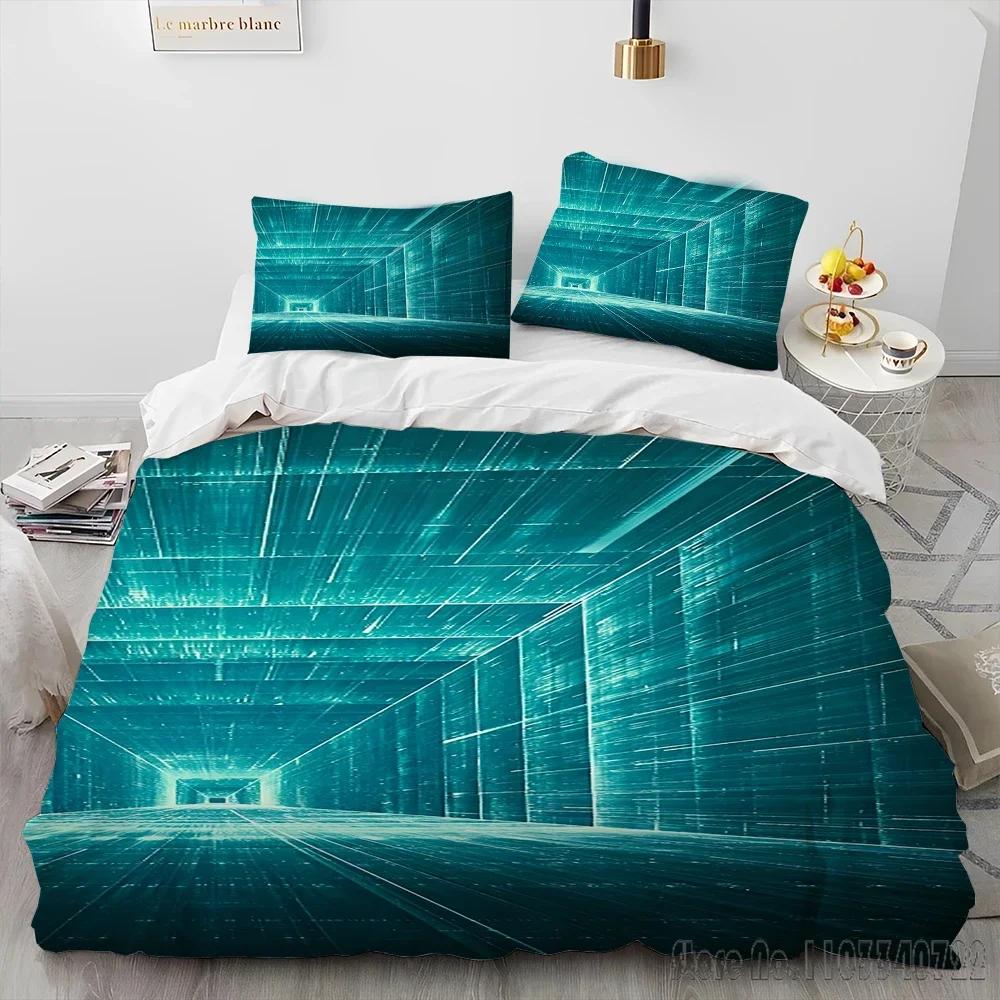 Комплект пододеяльника с 3D визуальной иллюзией и геометрическим рисунком, чехол для одеяла HD для детских постельных комплектов, постельное белье, декор для спальни