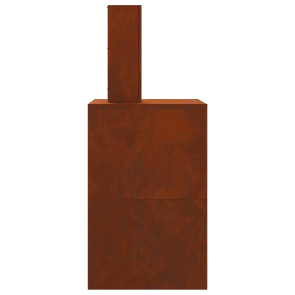Fire Pit Brown 60 x 40 x 96 cm Weatherproof Steel
