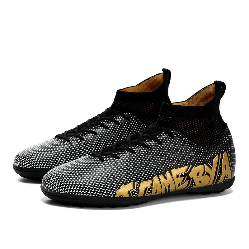 Футбольные бутсы 31-48 Мужские высокие футбольные бутсы Резиновые молодежные кроссовки с короткими ногтями Футбольная тренировочная обувь Арт-макияж Газон Детские футбольные бутсы