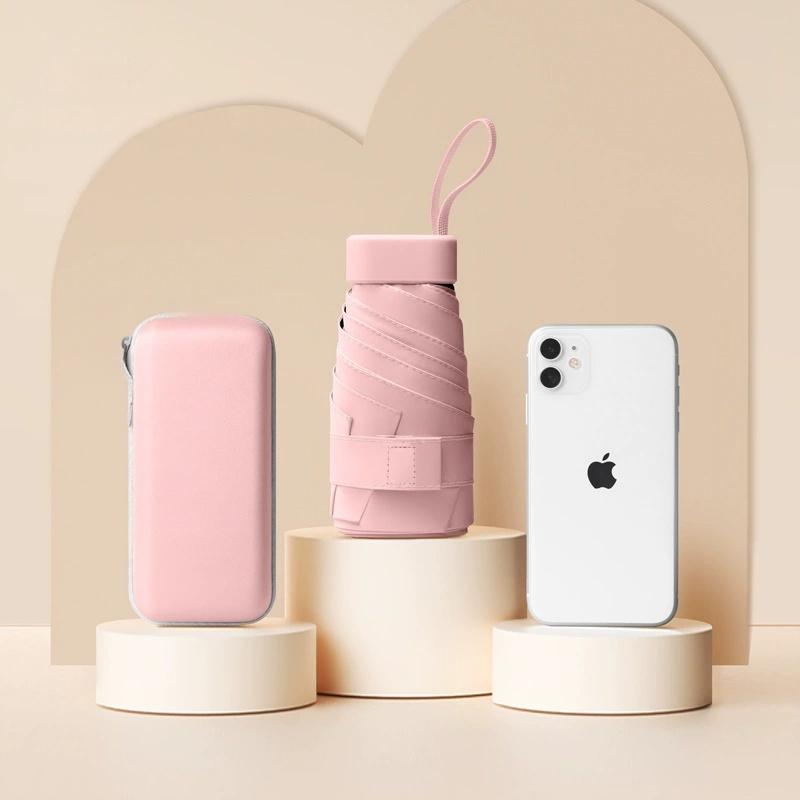 Мини Зонт от солнца 50+ Защита от УФ-лучей Капсула Дождь Двухцелевой Зонт Складной Зонт Высококлассный Женский Солнцезащитный Зонт Складной на 50%