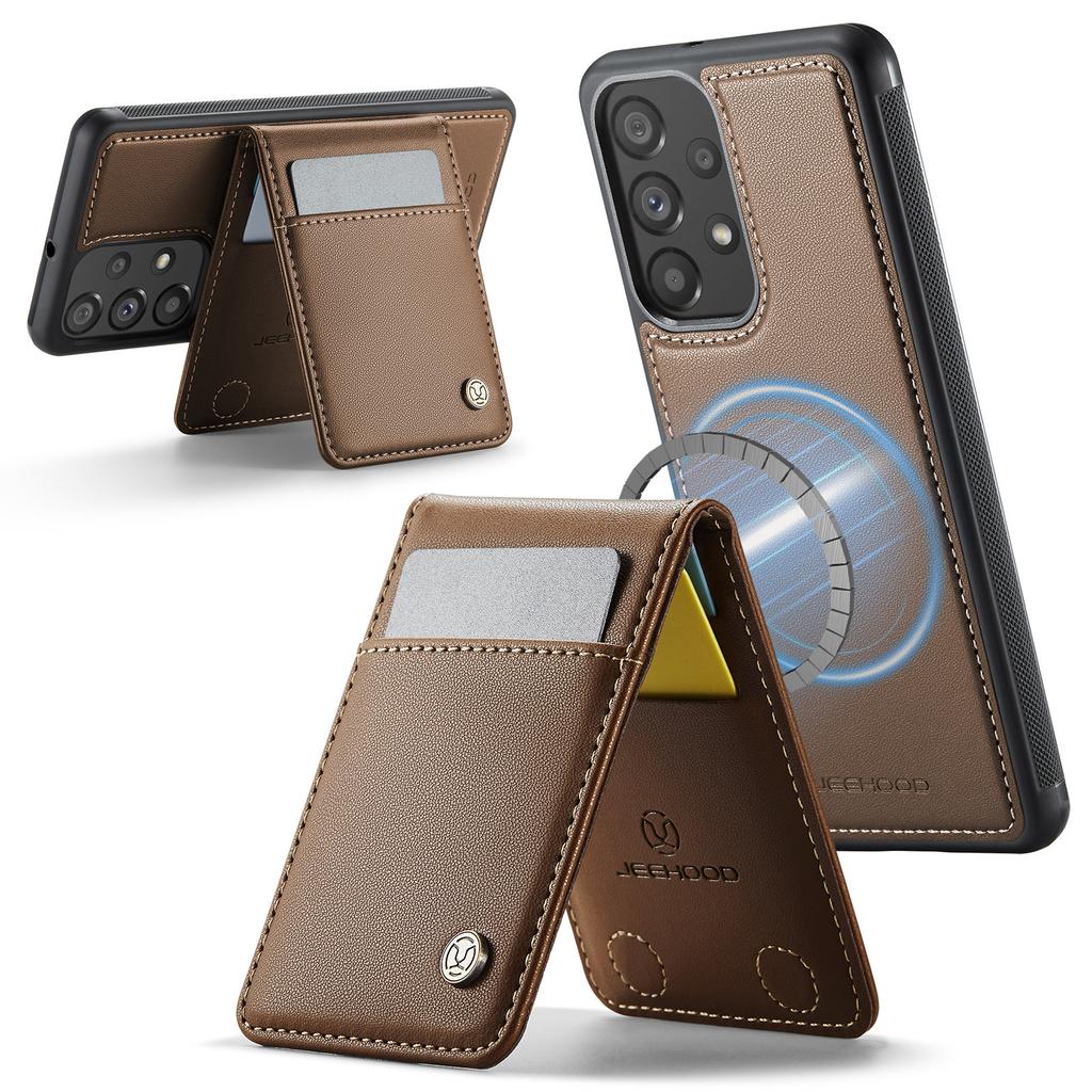 Кожаная задняя крышка для Samsung Galaxy A33 5G, совместимая с MagSafe, чехол для телефона JEEHOOD J06 с карманом для карт и защитой от RFID