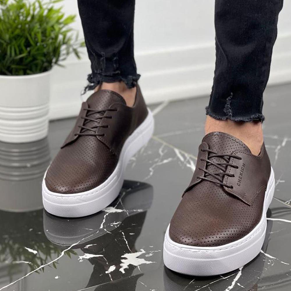 Chekich Мужская обувь Кеды Бордовый красный цвет Искусственная кожа на шнуровке Весенне-летние сезоны Удобная модная спортивная легкая дышащая CH061