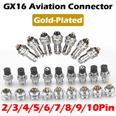 GX16 Позолоченный Обжимной ТИП Проводной Разъем 2/3/4/5/6/7/8/9/10 Контактный пайка Вилка и розетка Авиационные фиксированные разъемы