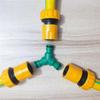 Трехходовой пластиковый разветвитель-переходник для шланга water pipe hose splitter connector adapter с быстрым клапаном, 1 дюйм.