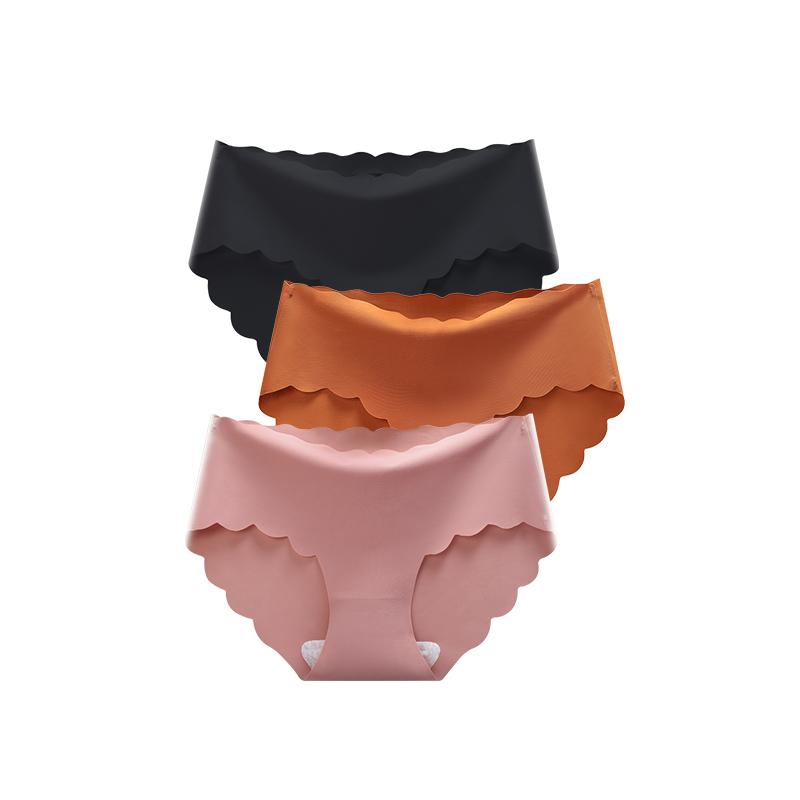 Women's Seamless Panties Sexy Lingerie Underwear 3Pcs/Set For Female Shorts Women Briefs Underpanties Panty Plus Size Pink M-2XL