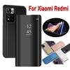Для Xiaomi Redmi Note 12 11 10 9 8 Pro Plus 8T 9S 10S 11S 12S Чехол на Redmi 12C 10C 9C NFC 9A A1 K60 Pro Чехол-книжка Зеркало Подставка