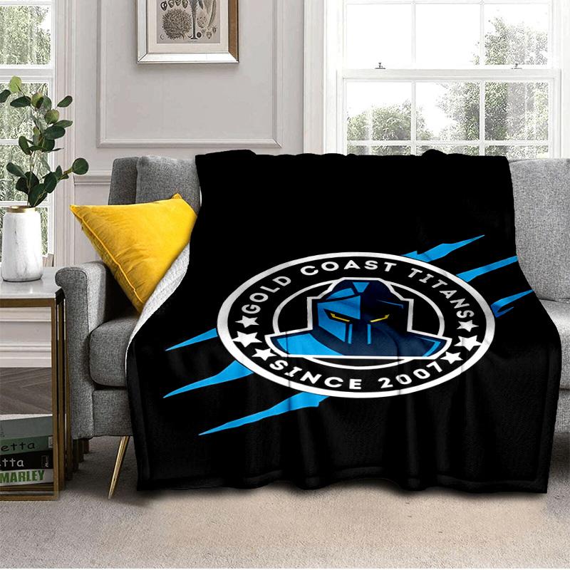 Golden Titan Emblem Design Blanket Suitable for Sofas, Beds, Offices, And Camping - Perfect Gift for Halloween Christmas