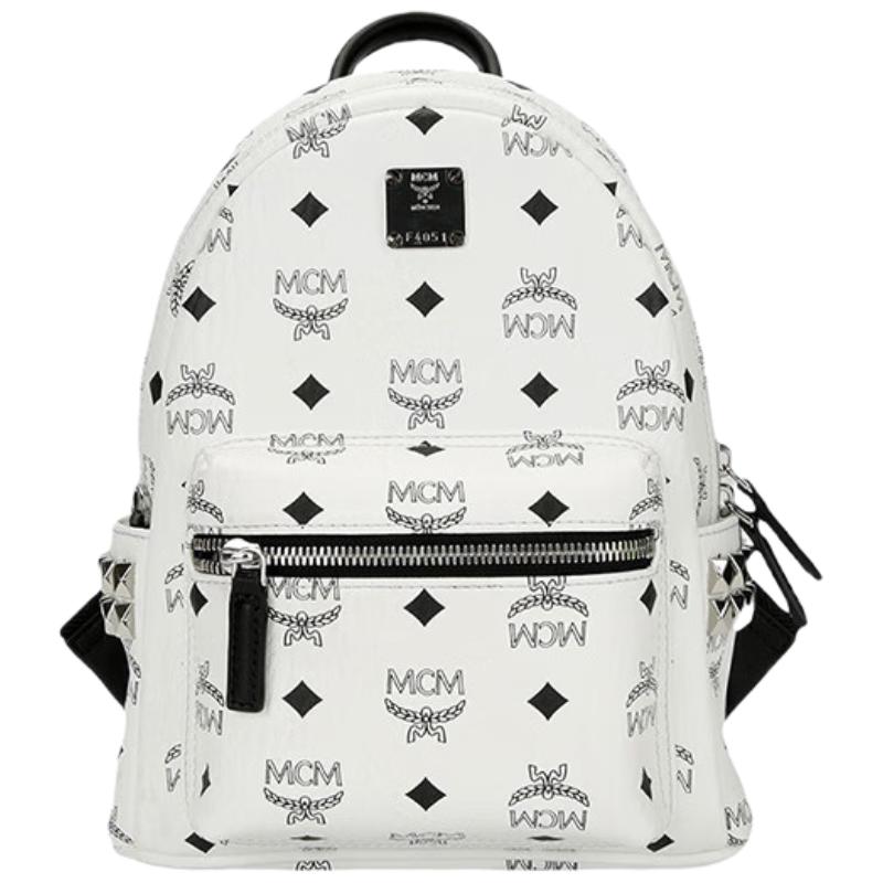 MCM Stark Mini Unisex Visetos Studded Backpack