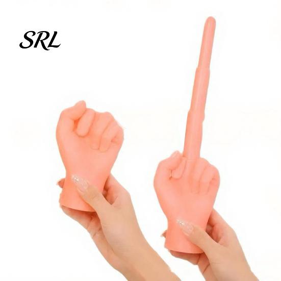 Lifelike Middle Finger Toy 1/2Pcs 3-Stage Telescopic Toy, 3D Printed Hand Gag Prank Prop, Realistic Retractable for Stress Relief Telescoping