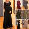 Ayollar Musulmon Abaya Uzun Ko'ylak Gullar Bosilgan Vintage Kaftan Islomiy Maksi Ayollar Ko'ylaklari