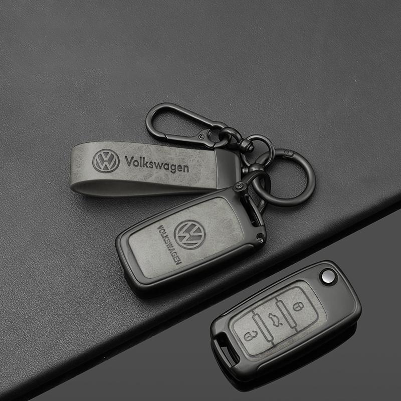 For VOLKSWAGEN Alloy Leather Car Remote Key Case Cover for VW Volkswagen Polo Tiguan Passat B5 B6 B7 Golf 4 5 6 MK6 Jetta Lavida