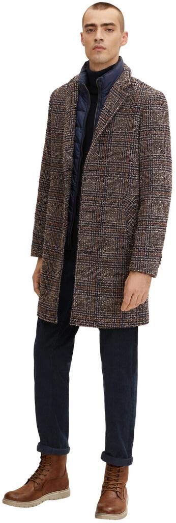 Coat Tom Tailor Wool Coat with Thick Lining (1032505-30506) Blue Brown Boucle Wool