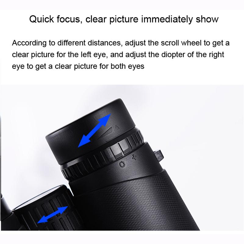 Бинокль 12x42, телескоп Hd, светильник ночного видения, призма Bak4, профессиональный зум, мощный для охоты, наблюдения за птицами