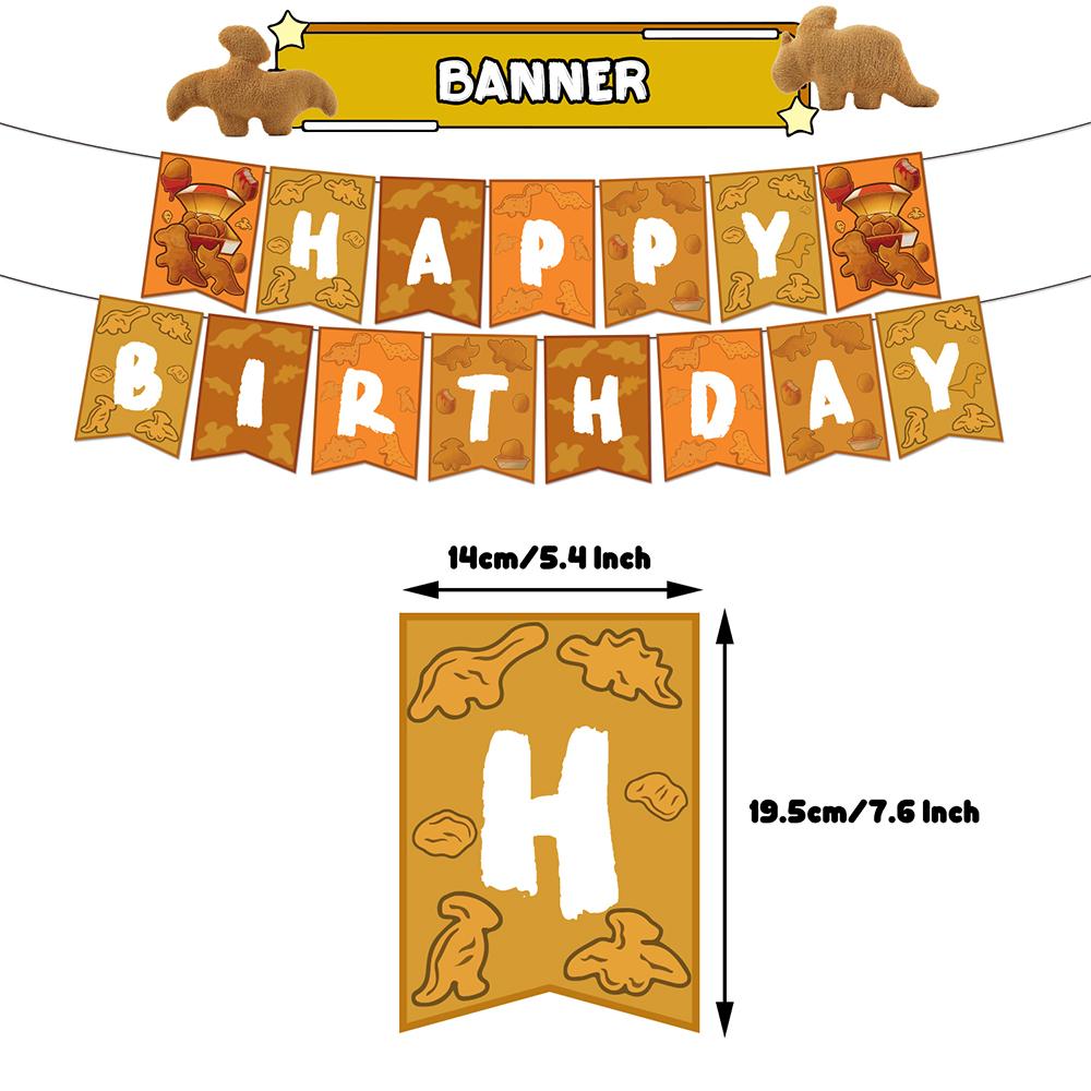 32pcs Dino Chicken Nugget Party Supplies Include Cake Topper Banner Balloons