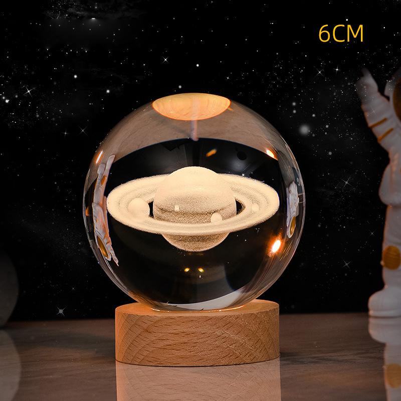 8 см 3D хрустальный шар хрустальная планета ночник лазерная гравировка солнечная система глобус астрономия подарок на день рождения украшение для домашнего стола