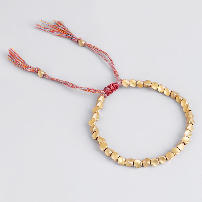 Hand-Woven Text Play Line Bracelet Special-Shaped Copper Bead Bracelet Creative Pull Tassel Bracelet