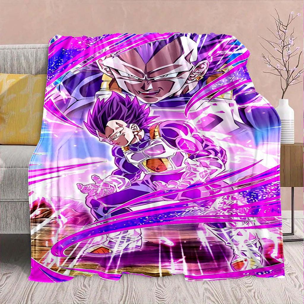 Фланелевое одеяло из аниме Dragon Ball - Мягкое, теплое, идеально подходит для дивана, постельного белья, кемпинга, путешествий, офиса, домашнего декора -QJY