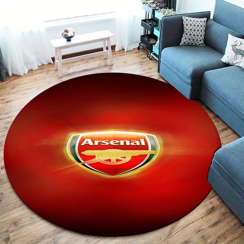 Arsenal F Round Area Rug,Carpet Rug for Living Room Bedroom Sofa Playroom Decor,Non-slip Floor Mat