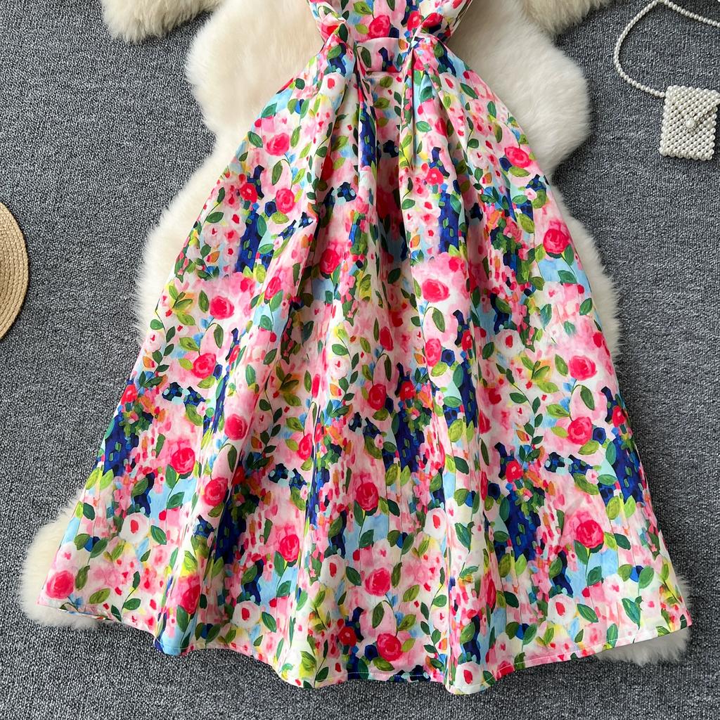 Летние женские модные элегантные длинные макси-майки с принтом без рукавов, вечерние платья