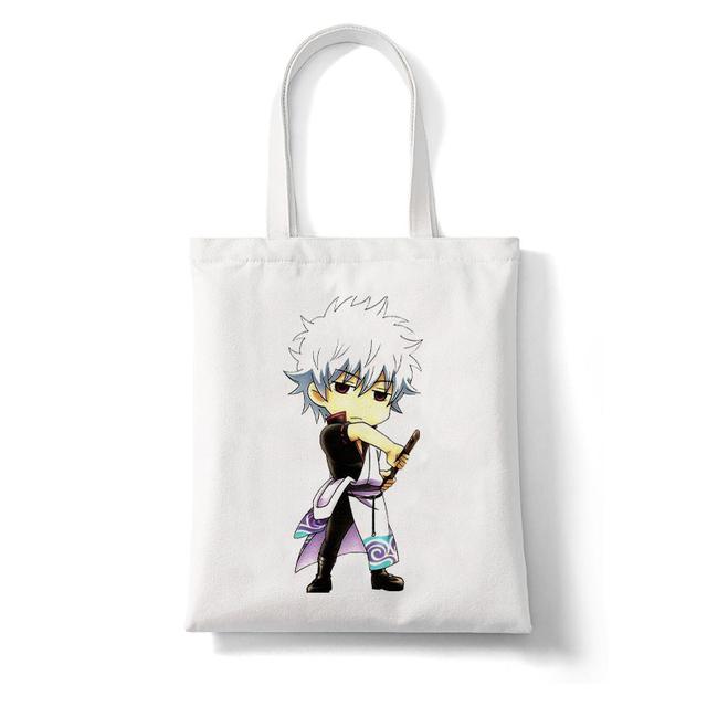 Японское аниме Gintama Sakata Gintoki Kagura с мультяшным принтом, женские сумки для покупок, большая сумка для покупок, модная повседневная сумка Pacakge