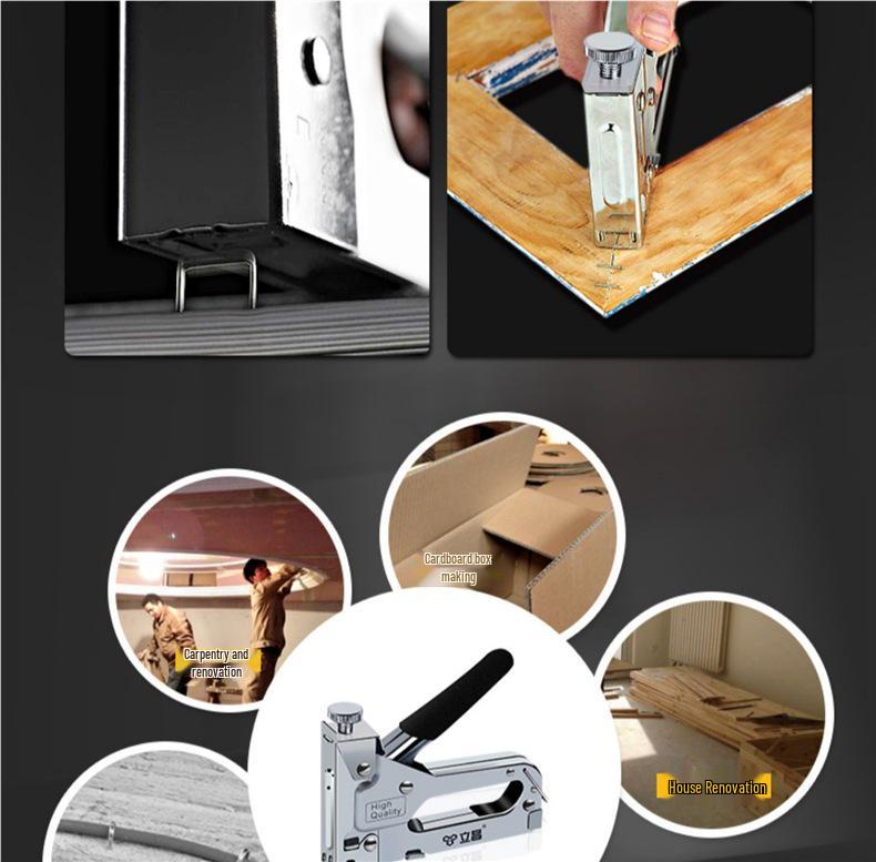 Three-in-One Manual U-Shaped Brad Nailer for Carpentry and Home Use