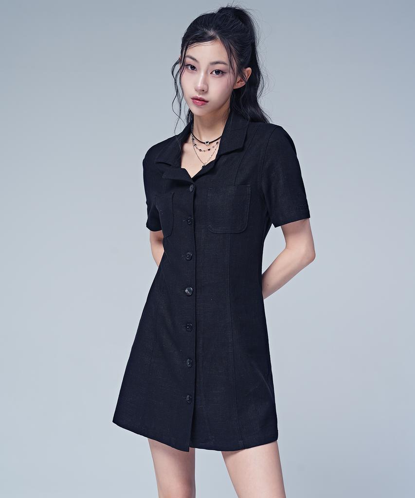 Urban Dress Linen Like Jacket Dress Black