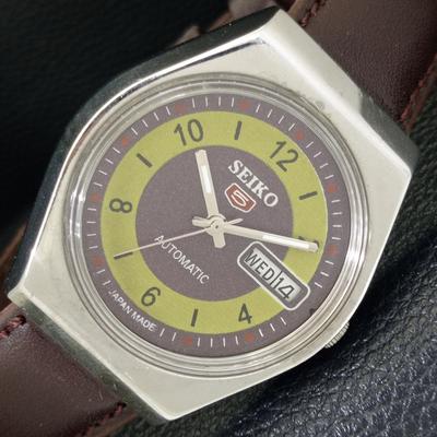 ВИНТАЖНЫЕ МУЖСКИЕ АВТОМАТИЧЕСКИЕ ЧАСЫ SEIKO 5 ЯПОНИЯ 6309A С ЦИФЕРБЛАТОМ ФИОЛЕТОВОГО ЦВЕТА a702719-1