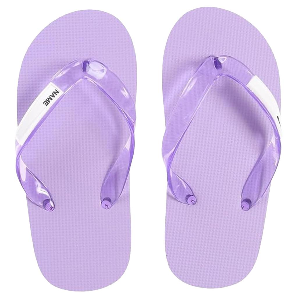 SPOPANS School Flip Flops with Name Tag Kids and Adults Beach Sandals for Swim Class and Summer Outdoor Activities 1358181