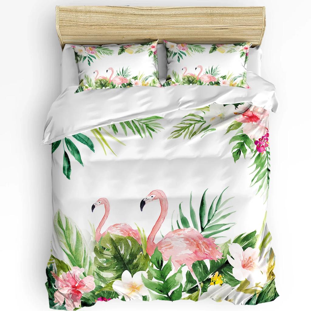 Пододеяльник в скандинавском стиле с розовым фламинго, комплект постельного белья, домашний текстиль, пододеяльник, наволочки, двуспальный комплект постельного белья без простыни