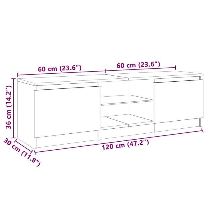 vidaXL Meuble TV avec lumières LED sonoma gris 120x30x36 cm 815709