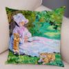 Welsh Corgi Pembroke Soft Plush Cushion Cover for Sofa Children Room Decor Cartoon Animal Pillowcase Oil Painting Pillow Case