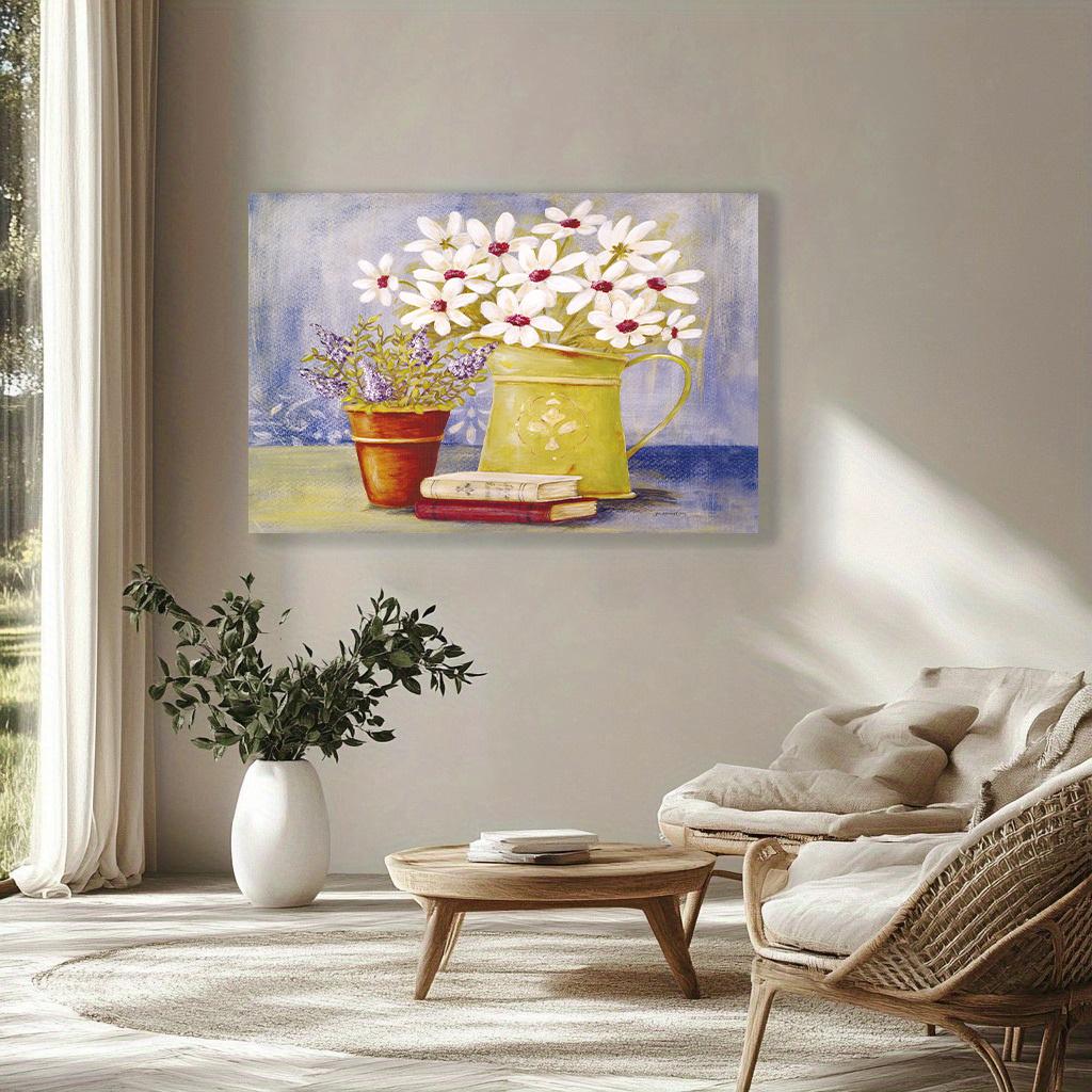 Винтажный цветок холст картина скандинавский минималистский акварельный плакат и печать европейский пасторальный украшение дома настенная живопись картина