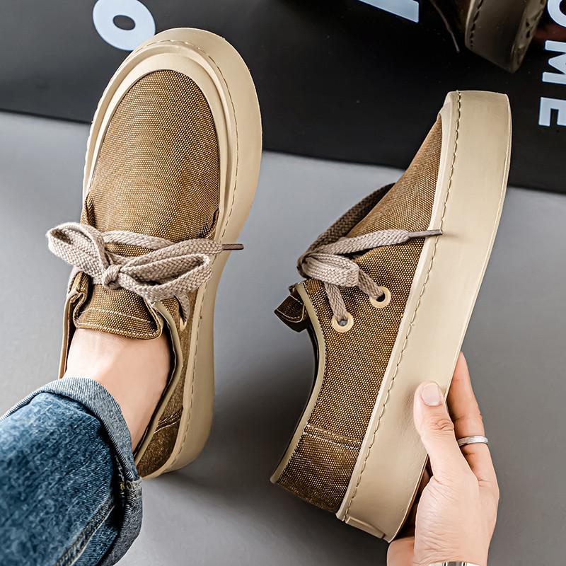 Мода Новые Мужские Кроссовки на Шнуровке, Холщовые, Дышащие, На Толстой Подошве, Повседневные, для Ходьбы, Спортивная Обувь, Балетки, Zapatos Hombre