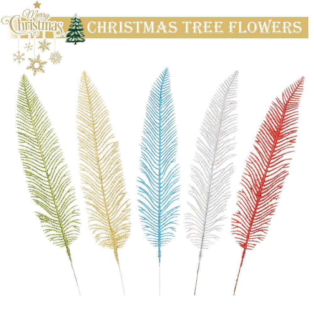 Растения Перо Лист Блестящее Искусственное Растение Перо Лист Рождественская Елка Цветы Блестящее Украшение