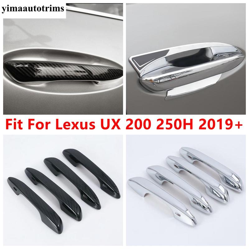 ABS Chrome / Carbon Fiber Door Handle Bowl Frame Decoration Cover Trim For Lexus UX 200 250H - Car Accessories Exterior
