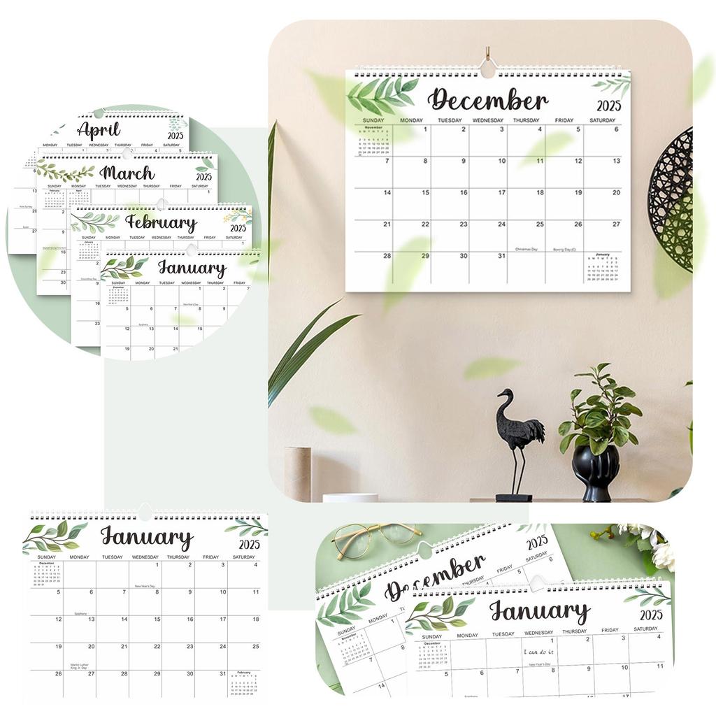 2025 Wall Calendar,Wall Calendar From January 2025 To 2026, Double Coil Binding, Large Wall Calendar With Thick Paper, Suitable For Home