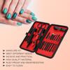 15pcs Stainless Steel Manicure Tool Set Nail Clippers File Dead Skin Remover Kit Black