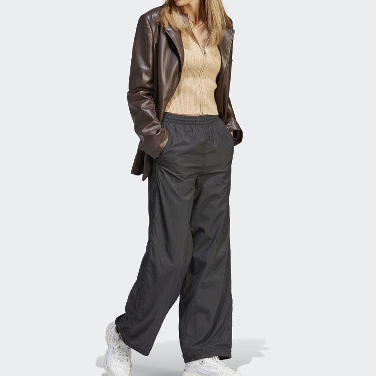 Adidas Оригинальные SS23 Home Of Classics Series повседневные свободные нейлоновые прямые спортивные брюки женские плавки черные IC5310