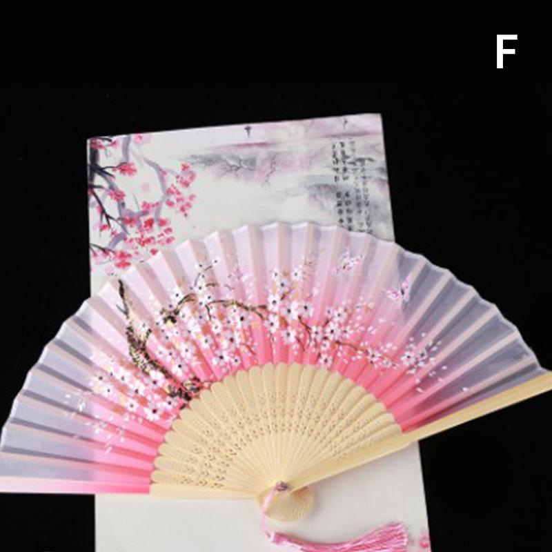 Веер в китайском стиле, складной, ручной, цветочный веер, реквизит для фотосессий для женщин
