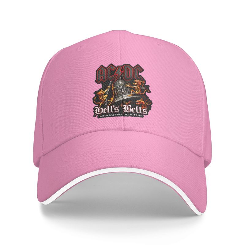 Classic Unisex AC DC Hells Bells Baseball Cap Adult Rock Heavy Metal Adjustable Dad Hat Men Women Outdoor