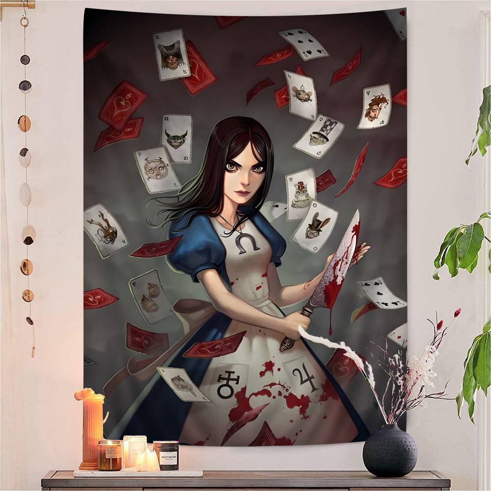 Игра AAlice Madness Returns Настенный гобелен Дешевый Хиппи Настенное панно Богемские настенные гобелены Настенное панно Мандала