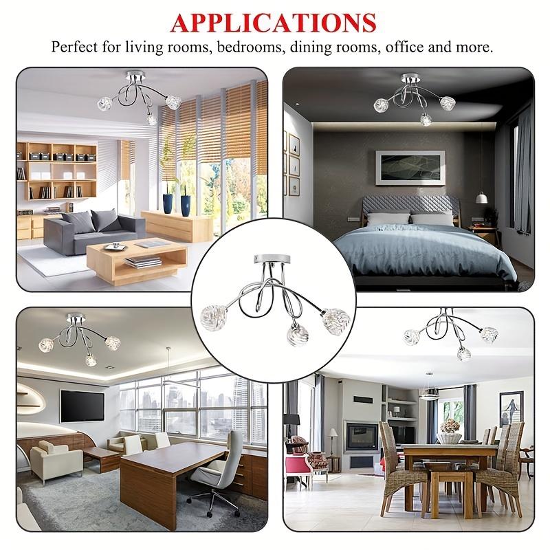 1 шт., современная абсорбирующая лампа с тремя лампами для прохода, коридора, балкона, кухни, стеклянный абажур, полузаподлицо