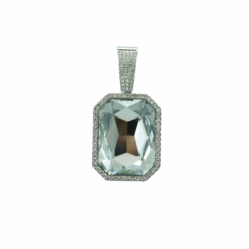 Мужское ожерелье с кубической цепочкой Sugar Cube Diamond и подвеской из драгоценного камня